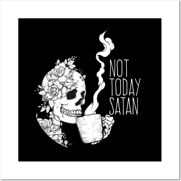 Not Today Coffee Skeleton Wall Art by Jess Adams